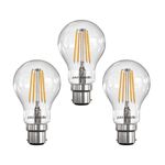 paul russells LED Filament GLS – Dimmable Bayonet Cap Fittings B22 Light Bulbs, 12Watt 1521Lumens Classic A60 LED Bulbs, 100w Equivalent, 2700K Warm White Dimmer BC Energy Saving Lamps, Pack of 3