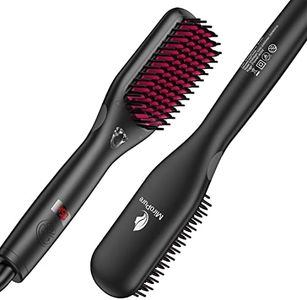 Hair Straightener Brush, MiroPure Enhanced Ionic Hair Straightening Brush, 30s Fast MCH Heating, 12 Temperature Settings, Temperature Lock & Auto-Off Function