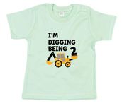 I'm Digging Being 2, Cute Second Birthday Gifts, Baby Soft T-Shirt, Mint, 3-6 Months