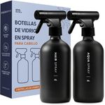 MaisoNovo Spray Bottle for Hair | 500 ml Black x 2 with 16 Labels