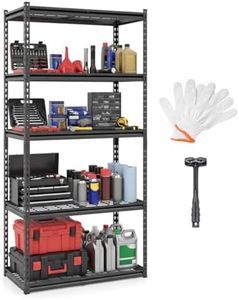 YULEESIYIP Heavy-Duty Metal Storage Shelves with Anti-Tipping Kit 72" H x 36" W, 5-Tier Adjustable Garage Shelving Unit, Expandable Organizer for Garage, Kitchen, Basement, Black