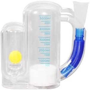 Incentive Spirometer (BLUE-001),Deep Breathing Trainer for Adults,Breathing Exercise Device for Lungs,5000ml Capacity Measurement with Flow Indicator