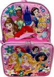 Ruz Group Kid's Licensed 16 Inch Backpack With Removable Lunch Box Set, Multicolored, Large, Princess Pink