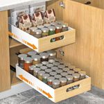 Housolution Pull Out Cabinet Organizer, 1 Pack Slide Out Drawer for Kitchen Cabinets, Sliding Cabinet Organizer Pull Out Drawer Shelf for Cabinets Pantry, 15.7"D x 9.8"W x 3.5"H