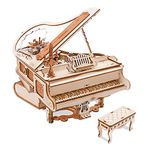 ROKR 3D Wooden Model Kits for Adults, 3D Wooden Puzzle Music Box Piano, Model Kits for Adults to Build, Gifts for Adults and Kids,Magic piano