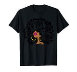 Melanin Women Black History Month October Afro Word Art T-Shirt