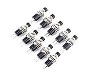 Yosoo 10 Pcs Mini Push Button Switch Lockless Momentary ON/Off Black