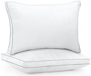 Utopia Bedding Bed Pillows for Sleeping Queen Size 2 Pack (Grey Hem), Hotel Quality Cooling Gusseted Pillow for Side, Back and Stomach Sleepers