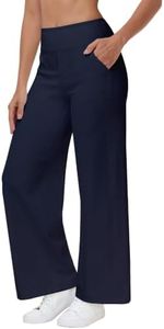 YTTA Petite Yoga Pants for Women High Waisted Wide Leg Pants Blue