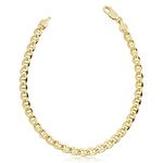 Solid 14k Yellow Gold Mariner Link Bracelet for Men and Women (5.1 mm, 8.5 inch), 8.5 inch, Metal