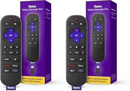 Roku Voice Remote Pro (2nd Ed.) | Rechargeable TV Remote Control with Hands-free Voice Controls, Backlit Buttons, & Lost Remote Finder - Replacement Remote Compatible with All Roku TV, Players & Audio