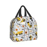 Construction Trucks Zone Insulated Lunch Bag Cooler Tote with Front Pocket Water-Resistant Thermal Leak-Proof Lunch Organizer for Woman Man Outdoor School Work Pinic or Travel