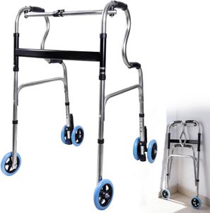 Walking Walker with Wheels and Brakes for Seniors, Adjustable Height Lightweight Aluminum Rollator for Indoor Outdoor Use, No Assembly Required