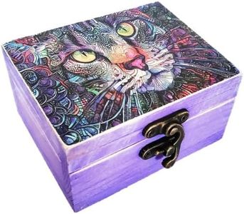 Kitty Cat Trinket Box Small Jewelry Keepsake Box | Earrings Necklace Storage Box for Girls Women | Paw lovers Gift Idea Valentine's Day, Birthday Christmas, Animals Ornaments for Home Décor