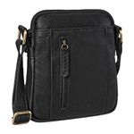 STILORD 'Emerson' Men's Small Messenger Bag Leather Vintage Shoulder Bag Crossbody Bag Small Leather Satchel Courier Bag Man Bag Genuine Leather, Colour:Black