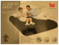 Bestway Comfort Quest Double Flocked Air Bed Include Built-In Foot Pump and Pillow