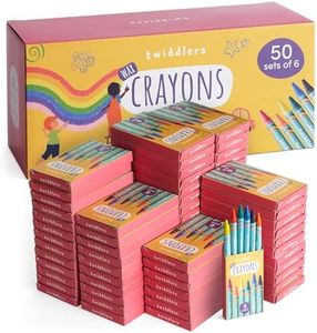 THE TWIDDLERS 50 Boîte de Crayons Cire, 6 Couleurs/Boîte (300 Pièces au Total) - Activité Coloriage, Anniversaire Enfants, École, Pochettes Surprise, Cadeaux Invités