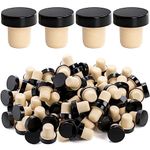 Fasmov 100 Pack T-Shape Cork Stoppers, T-shaped Stopper Cork Wine Stopper Bottle Stoppers Reusable Wine Sealing Stopper, Wine Bottle Corks Plugs for Wine Beer Glass Bottles, Black