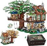 TAMEXI Idea Tree House Bricks Model Toys Set, DIY Forest House Mini Building Blocks Street View Sets, for Teens Boys Girls/Adults Ages 14+ Tree House Display(4761 PCS Tree House)