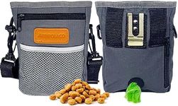 TRIPOLACO Dog Treat Pouch, Versatile Treat Pouches for Pet Training Easily Holds 2 Cups Kibble, Toys, Phone & Keys, Dog Treat Bags Training Pouch Built-in Poop Bag Dispenser for Walking, Gray
