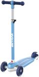 Gotrax Kids Kick Scooter, LED Lighted Wheels and 3 Adjustable Height Handlebars, Lean-to-Steer & Widen Anti-Slip Deck, 3 Wheel Scooter for Boys & Girls Ages 2-8 and up to 110 Lbs