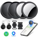 Air Tracker Tags-4 Pack Black, 2026 New [Apple MFi Certified], Bluetooth Tracker Work with Apple Find My (iOS Only), 100dB Sound,Trakcer Tag Locator for Keys, Luggage,Bag and More