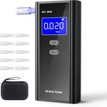 Milduall Breathalysers Police Accurate, Professional Alcohol Tester Kits with Digital LCD Display, Breathalyzers with 10 Mouthpieces, Degree Accuracy for Outdoor Parties