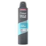 Dove Men+Care Antiperspirant Aerosol Clean Comfort (6 x 250ml)