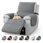 CHELZEN Latest Water Repellent Recliner Slipcovers Non-Slip Recliner Chair Covers with Pockets Furniture Protector for Recliner Chair with Elastic Straps (Light Gray, Recliner)