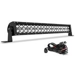 AUTOSAVER88 LED Light Bar 24 Inch Straight Work Light 4D 200W with 8ft Wiring Harness, 20000LM Offroad Driving Fog Lamp Marine Boating Light IP68 WATERPROOF Spot & Flood Combo Beam Light Bar (24 INCH)