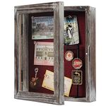 J JACKCUBE DESIGN Shadow Box Display Case 23 x 28 (Cm) Memory Box Rustic Wood Frame with Linen Back Gifts Keepsakes Storage for Picture Medal Post-Card -MK577B(Small)