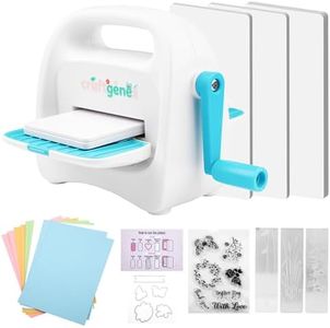 CraftGenes Mini Die Cutting and Embossing Machine with Starter Kit, 8.5 cm (3.5") Feed Slot for 3" Paper, Includes 24 Accessories for DIY Crafts, Card Making & Scrapbooking(Blue)