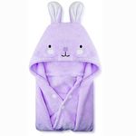 Kids Bath Towel Ultra Soft Hooded Towel Highly Absorbent Bathrobe Blanket Toddlers Shower Gifts for Boys Girls-27.5" x 55"(Purple)