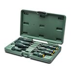 SATA ST09306SJ 8-Piece Screwdriver Set, Slotted and Phillips, with Ergonomic Handles and Durable Polyurethane Carrying Case