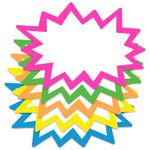 Starburst Signs with Stickers 100pcs | Sale Price Tags for Garage Sale, Estate Sale, Yard Sale, Retail Supplies. 50pcs Price Sign Cards & 50pcs Strong Sticker Dots. 4x6 inch (Neon)