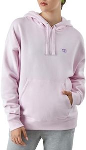 Champion Women's Hoodie, Powerblend, Fleece Hoodie for Women, C Logo (Plus Size Available), Chantilly Pink C Logo, Small