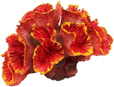 ANCLLO Simulación Artificial Decoración de Coral- Decoración de Acuario Plantas Submarinas Paisajismo no tóxico Decoración de Tanque de Peces Ornamento de Paisajismo Coral, Tamaño 8*6*5CM (Naranja)