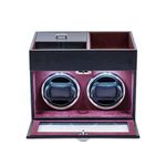 Mcbazel Automatic Double Watch Winder with Storage Box, Watch Winders for 2 Watches,Automatic Watch Winder Box with Quiet Motor(Wine Red)