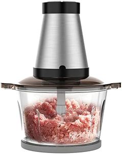 Oppsbuy Electric Chopper, Food Processor for Vegetables, Meat, Fruits, Nuts, 2 Speed Food Grinder With Sharp Blades, (2L-400W-Silver)