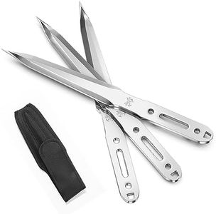 THRWCLUB Throwing Knives Set 3-Pack, 10.11" Length, 0.236" Thickness, Full Tang Stainless Steel Design, Complete with Nylon Sheaths for Recreation and Competition