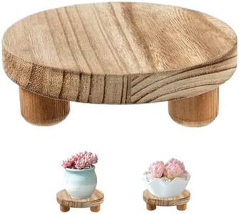 Plant Riser 6 " Round Wooden Riser Small Plant Stands Indoor Flower Pot Holder Planter Stand Tray Decorative Wooden Cake Stand Pedestal Tables