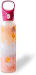 Pyrex 17.5-Oz Color Changing Glass Water Bottle with Silicone Coating, Leakproof and Textured Glass Reusable Water Bottle, Eco-Friendly, BPA-Free Silicone Coating, Bold Layers