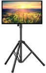 PERLESMITH TV Tripod Stand-Portable TV Stand for 23-65 Inch LED LCD OLED Flat Screen TVs-Height Adjustable Display Floor TV Stand with VESA 400x400mm, Holds up to 88lbs PSTM1