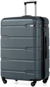 Coolife Luggage Expandable(only 28") Suitcase PC+ABS Spinner Built-In TSA lock 20in 24in 28in Carry on (Teal., L(28in).)