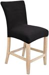 Internet's Best Dining Room Chair Cover - Set of 4 - Stretch Slipover Chair Protectors - Elastic Covers - Black