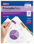 Avery Printable Self-Adhesive Tabs, 80 Tabs, 1.75 inches x 1 inch (16283)