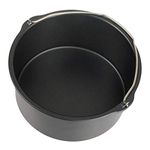 YHUS Cake Barrel Tin Non-Stick Baking Pan, Air Fryer Accessories, Cake Barrel And Pizza Pan, Round Cake Tin, 6/7/8 inch Sturdy Steel Pizza Bread Pan Dish with Handle, Non-Stick Baking Pan(size:8 Inch)