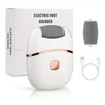 VIFERA Electric Callus Remover for Feet – Rechargeable Foot Scrubber for Dead Skin & Cracked Heels – Pedicure Device with 2 Roller Heads, 2 Speeds & Waterproof Design for Smooth, Soft Feet(White)