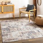 Surya Marble Indoor Outdoor Rug - Durable Area Rugs Living Room, Kitchen, Garden, Patio - Modern Abstract Rug, UV Weather and Stain Resistant - Asward Large 160x213cm, Beige and Blue Rug