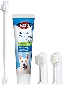 Trixie Adult Dog Dental Hygiene Kit with Toothpaste with Pleasant Mint Aroma(100 G), Finger Manual T